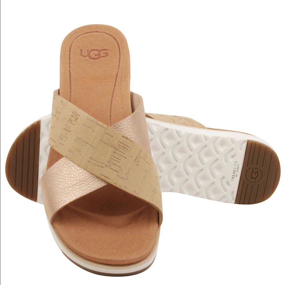 Ugg Kari cork rose gold sandals sz: 7